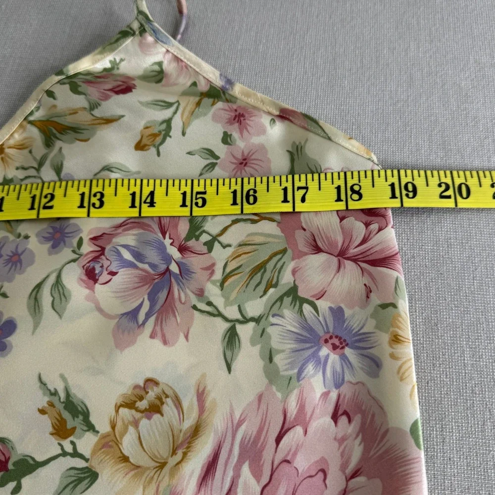 Vintage Floral Slip Dress/Neglige Size L Made in‎ USA - Picture 8 of 9